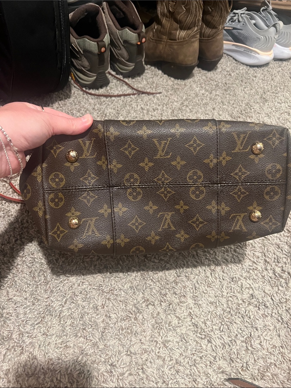 Monogram Melie Hobo Bag in Brown and Tan - Picture 4 of 4